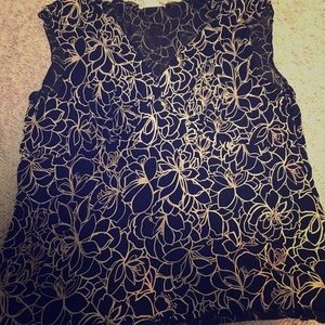 Black and white floral tank top old navy